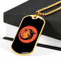 Horse orange Circle Horse Necklace Stainless Steel or 18k Gold Dog Tag 24" Chain-Express Your Love Gifts