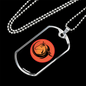 Horse orange Circle Horse Necklace Stainless Steel or 18k Gold Dog Tag 24" Chain-Express Your Love Gifts
