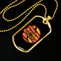 Horse orange Retro in Circle Horse Necklace Stainless Steel or 18k Gold Dog Tag 24" Chain-Express Your Love Gifts