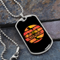 Horse orange Retro in Circle Horse Necklace Stainless Steel or 18k Gold Dog Tag 24" Chain-Express Your Love Gifts