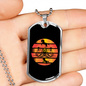 Horse orange Retro in Circle Horse Necklace Stainless Steel or 18k Gold Dog Tag 24" Chain-Express Your Love Gifts