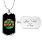 Horse Retro Circle Horse Necklace Stainless Steel or 18k Gold Dog Tag 24" Chain-Express Your Love Gifts