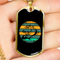 Horse Retro Circle Horse Necklace Stainless Steel or 18k Gold Dog Tag 24" Chain-Express Your Love Gifts