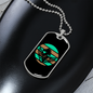 Horse Retro Circle in Black Horse Necklace Stainless Steel or 18k Gold Dog Tag 24" Chain-Express Your Love Gifts