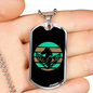 Horse Retro Circle in Black Horse Necklace Stainless Steel or 18k Gold Dog Tag 24" Chain-Express Your Love Gifts