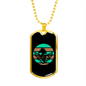 Horse Retro Circle in Black Horse Necklace Stainless Steel or 18k Gold Dog Tag 24" Chain-Express Your Love Gifts