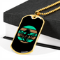 Horse Retro Circle in Black Horse Necklace Stainless Steel or 18k Gold Dog Tag 24" Chain-Express Your Love Gifts
