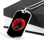 Horse Retro Circle Red Horse Necklace Stainless Steel or 18k Gold Dog Tag 24" Chain-Express Your Love Gifts