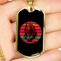 Horse Retro Circle Red Horse Necklace Stainless Steel or 18k Gold Dog Tag 24" Chain-Express Your Love Gifts