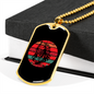Horse Retro Circle Red Horse Necklace Stainless Steel or 18k Gold Dog Tag 24" Chain-Express Your Love Gifts