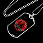 Horse Retro Circle Red Horse Necklace Stainless Steel or 18k Gold Dog Tag 24" Chain-Express Your Love Gifts
