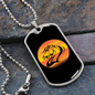 Horse Retro orange in Black Horse Necklace Stainless Steel or 18k Gold Dog Tag 24" Chain-Express Your Love Gifts