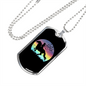 Horse Ride Horse Necklace Stainless Steel or 18k Gold Dog Tag 24" Chain-Express Your Love Gifts