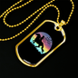 Horse Ride Horse Necklace Stainless Steel or 18k Gold Dog Tag 24" Chain-Express Your Love Gifts