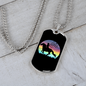 Horse Ride Horse Necklace Stainless Steel or 18k Gold Dog Tag 24" Chain-Express Your Love Gifts
