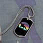 Horse Ride Horse Necklace Stainless Steel or 18k Gold Dog Tag 24" Chain-Express Your Love Gifts