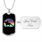 Horse Ride Horse Necklace Stainless Steel or 18k Gold Dog Tag 24" Chain-Express Your Love Gifts