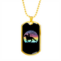 Horse Ride Horse Necklace Stainless Steel or 18k Gold Dog Tag 24" Chain-Express Your Love Gifts