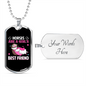 Horses Are a Girl's Best Friend Horse Necklace Stainless Steel or 18k Gold Dog Tag 24" Chain-Express Your Love Gifts