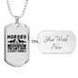 Horses Are Like Chocolates Horse Necklace Stainless Steel or 18k Gold Dog Tag 24" Chain-Express Your Love Gifts