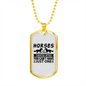 Horses Are Like Chocolates Horse Necklace Stainless Steel or 18k Gold Dog Tag 24" Chain-Express Your Love Gifts