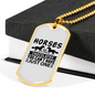 Horses Are Like Chocolates Horse Necklace Stainless Steel or 18k Gold Dog Tag 24" Chain-Express Your Love Gifts