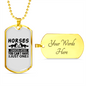 Horses Are Like Chocolates Horse Necklace Stainless Steel or 18k Gold Dog Tag 24" Chain-Express Your Love Gifts
