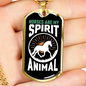 Horses Are My Spirit Animal Horse Necklace Stainless Steel or 18k Gold Dog Tag 24" Chain-Express Your Love Gifts