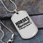 Horses Because People Suck Horse Necklace Stainless Steel or 18k Gold Dog Tag 24" Chain-Express Your Love Gifts