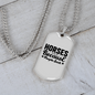 Horses Because People Suck Horse Necklace Stainless Steel or 18k Gold Dog Tag 24" Chain-Express Your Love Gifts