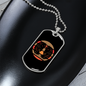 Horses Black in Circle Horse Necklace Stainless Steel or 18k Gold Dog Tag 24" Chain-Express Your Love Gifts