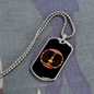 Horses Black in Circle Horse Necklace Stainless Steel or 18k Gold Dog Tag 24" Chain-Express Your Love Gifts