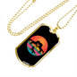 Horses Heart Retro Circle Horse Necklace Stainless Steel or 18k Gold Dog Tag 24" Chain-Express Your Love Gifts