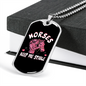 Horses Keep Me Stable Horse Necklace Stainless Steel or 18k Gold Dog Tag 24" Chain-Express Your Love Gifts