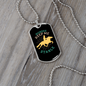 Horses Keep Me Stable Yellow Horse Necklace Stainless Steel or 18k Gold Dog Tag 24" Chain-Express Your Love Gifts
