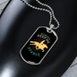 Horses Keep Me Stable Yellow Horse Necklace Stainless Steel or 18k Gold Dog Tag 24" Chain-Express Your Love Gifts