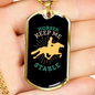 Horses Keep Me Stable Yellow Horse Necklace Stainless Steel or 18k Gold Dog Tag 24" Chain-Express Your Love Gifts