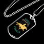 Horses Keep Me Stable Yellow Horse Necklace Stainless Steel or 18k Gold Dog Tag 24" Chain-Express Your Love Gifts
