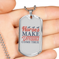 Horses Make Dreams Come True Horse Necklace Stainless Steel or 18k Gold Dog Tag 24" Chain-Express Your Love Gifts