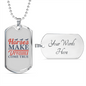 Horses Make Dreams Come True Horse Necklace Stainless Steel or 18k Gold Dog Tag 24" Chain-Express Your Love Gifts