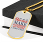 Horses Make Dreams Come True Horse Necklace Stainless Steel or 18k Gold Dog Tag 24" Chain-Express Your Love Gifts