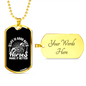 Horses Make Life Better Black and White Horse Necklace Stainless Steel or 18k Gold Dog Tag 24" Chain-Express Your Love Gifts