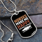 Horses Make Me Happy Horse Necklace Stainless Steel or 18k Gold Dog Tag 24" Chain-Express Your Love Gifts