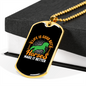 Horses Makes a Better Life Horse Green Necklace Stainless Steel or 18k Gold Dog Tag 24" Chain-Express Your Love Gifts
