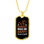 Horses Makes Me Happy Brown Horse Necklace Stainless Steel or 18k Gold Dog Tag 24" Chain-Express Your Love Gifts