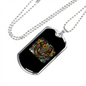 Horseshoe Horse Necklace Stainless Steel or 18k Gold Dog Tag 24" Chain-Express Your Love Gifts