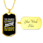 Hospital For Sinner Mark 2:17s Necklace Stainless Steel or 18k Gold Dog Tag 24" Chain-Express Your Love Gifts
