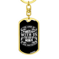 Hosts With Us Christian Keychain Stainless Steel or 18k Gold Dog Tag Keyring-Express Your Love Gifts