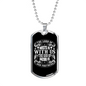 Hosts With Us Christian Necklace Stainless Steel or 18k Gold Dog Tag 24" Chain-Express Your Love Gifts