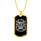 Hosts With Us Christian Necklace Stainless Steel or 18k Gold Dog Tag 24" Chain-Express Your Love Gifts